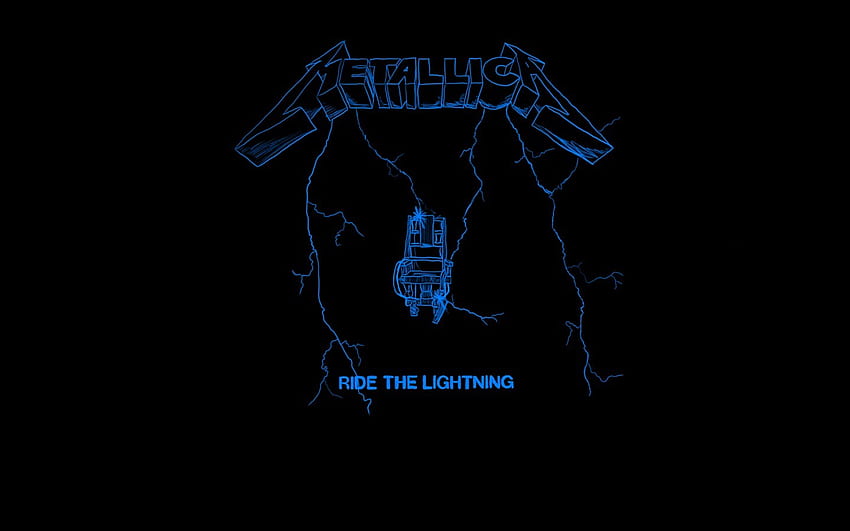 Ride the Lightning - Metallica, azul, preto, metálico, vetor, montar o relâmpago papel de parede HD