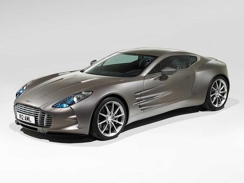 Aston Martin, Sports, Auto, Cars, Grey, Side View, 2009, One-77 HD wallpaper
