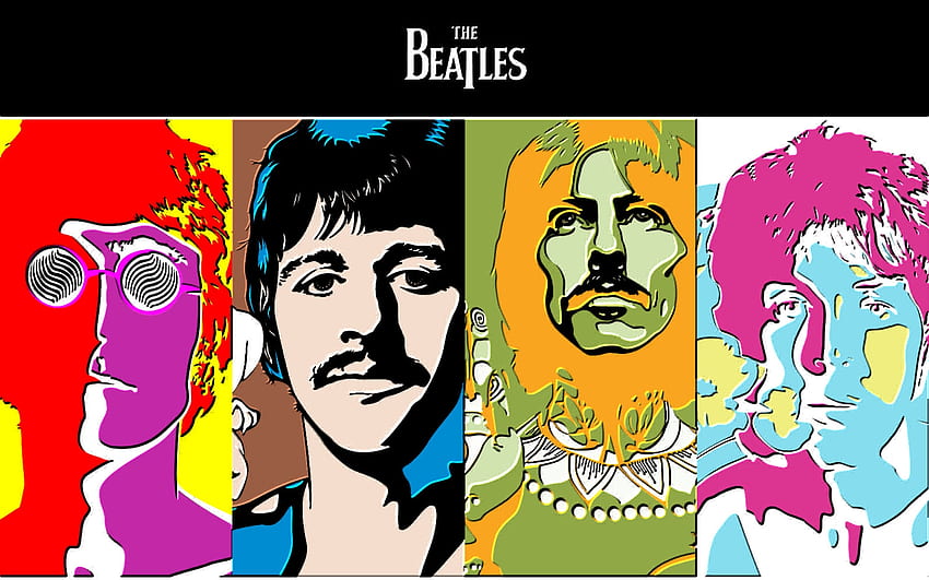 Les Beatles dans la Texture , Lennon, l'art, la belle, Starr, Harrison, l'illustration, l'œuvre d'art, McCartney, l'écran large, la peinture, les Beatles Fond d'écran HD