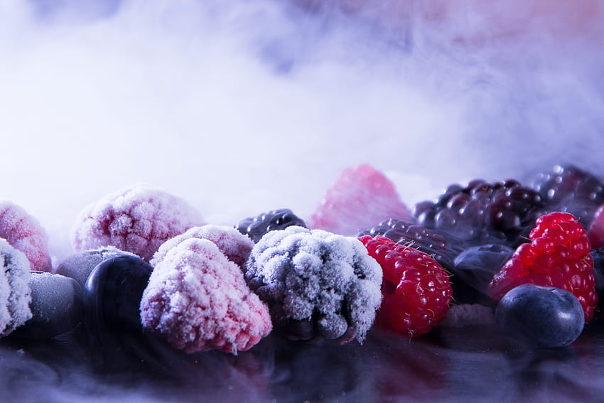 Food, Ice, Raspberry, Bilberries, Berries, Blackberry HD wallpaper
