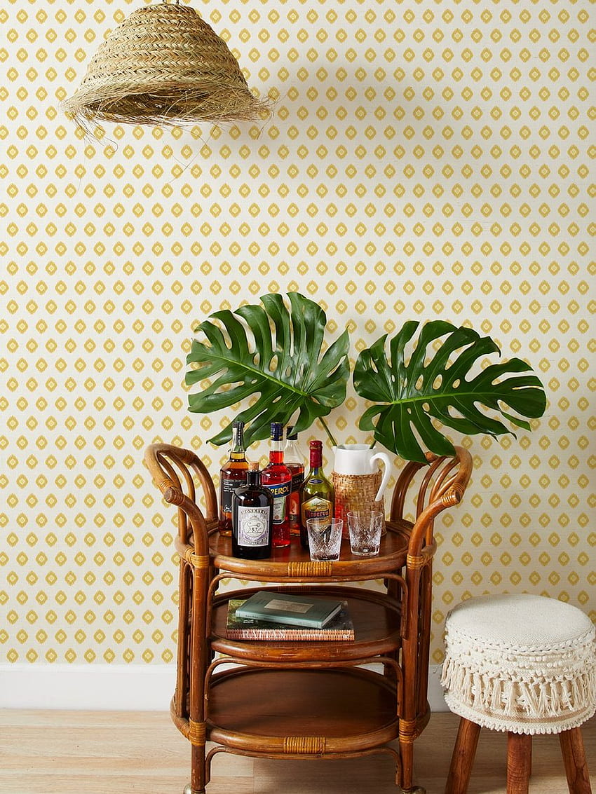 Tangier Medallion' Grasscloth By Wallshoppe - Yellow. Natural Woven Grasscloth & Wall Coverings HD phone wallpaper