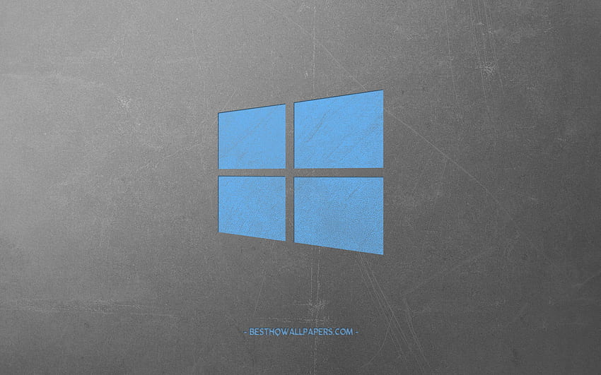 Windows 10, retro tarzı, mavi retro, Mavi ve Gri HD duvar kağıdı