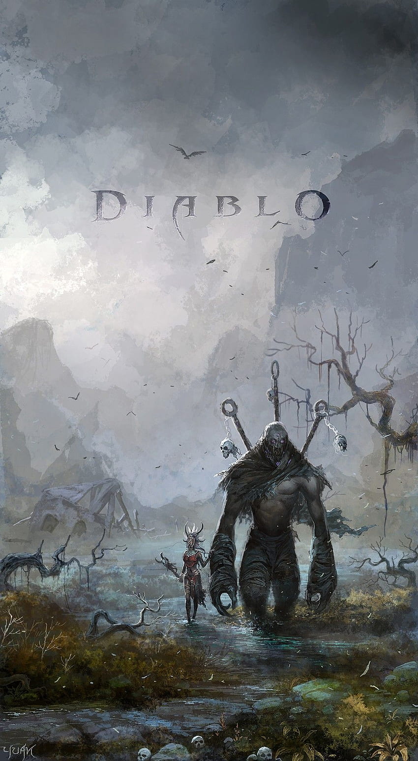 วีดีโอเกมส์ ศิลปะแฟนตาซี งานศิลปะ Diablo III หมอแม่มด วอลล์เปเปอร์โทรศัพท์ HD