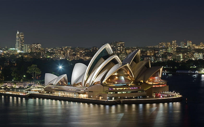 Gedung Opera Sydney, Rumah Malam Wallpaper HD