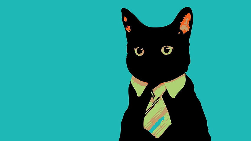 그려진된 검은 고양이 많은 흥미로운 클립 아트, 만화 고양이 HD 월페이퍼