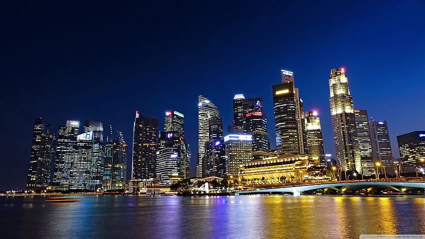 Singapore Waterfront ❤ pour Ultra TV, Singapore Skyline Fond d'écran HD