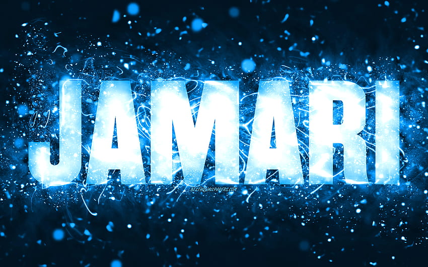 Happy Birtay Jamari, , mavi neon ışıklar, Jamari adı, yaratıcı, Jamari Happy Birtay, Jamari Birtay, Jamari adıyla popüler Amerikalı erkek isimleri, Jamari HD duvar kağıdı