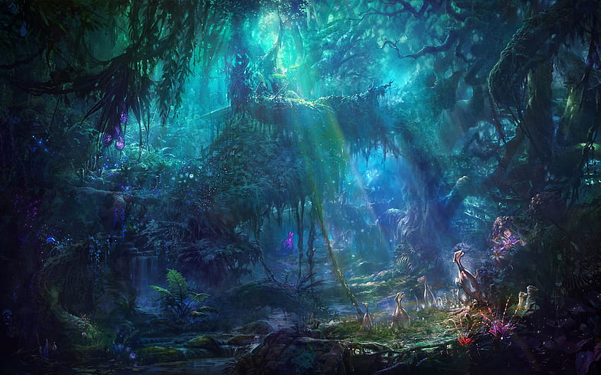ダークアニメの背景、ダークアニメの森 高画質の壁紙