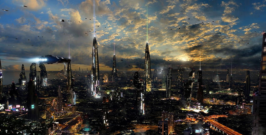 Future City . Epic Car, Futuristic Cityscape HD wallpaper | Pxfuel