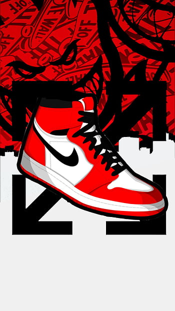 Download Image A Bold White and Red Jordan Basketball Shoe Wallpaper |  Wallpapers.com