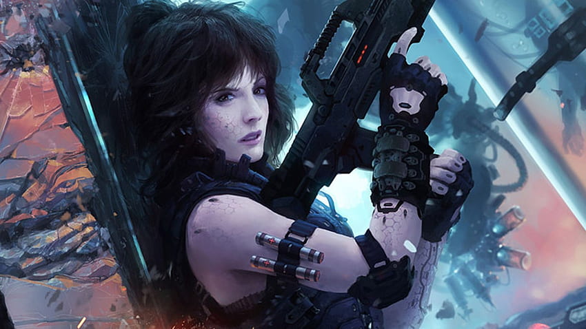 Soldiers in the game Shadowrun Returns, cyberpunk HD wallpaper