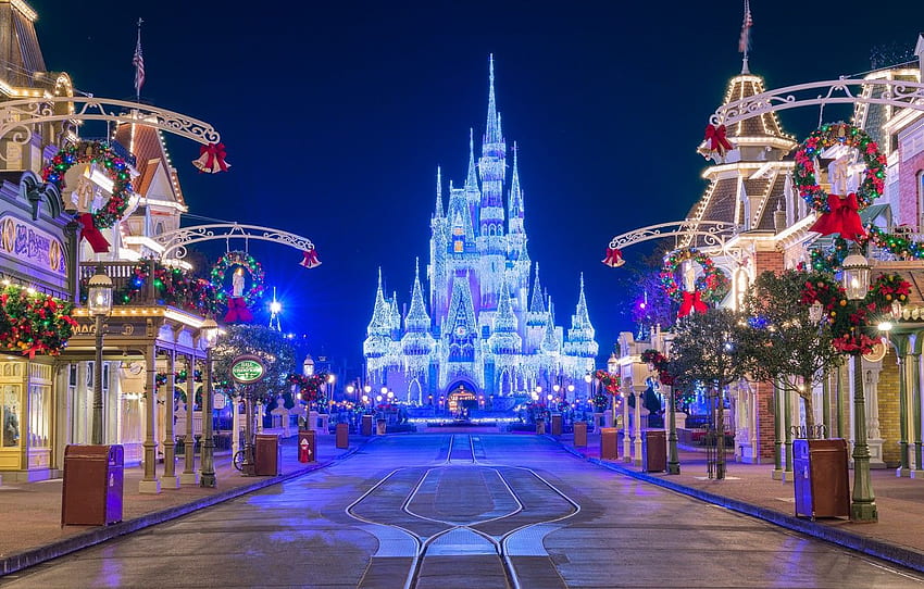 Home, Lights, Night, Castle, Park - Disney World, Cinderella Castle ...