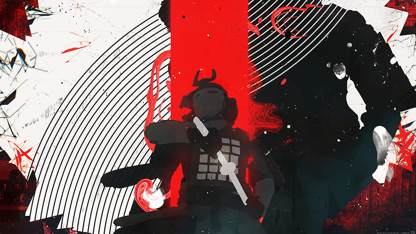 Glitch Art Samurai Japan Abstract Red Cyberpunk - Resolution: HD wallpaper