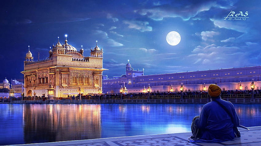 De Harmandir Sahib, Noche del Templo Dorado fondo de pantalla