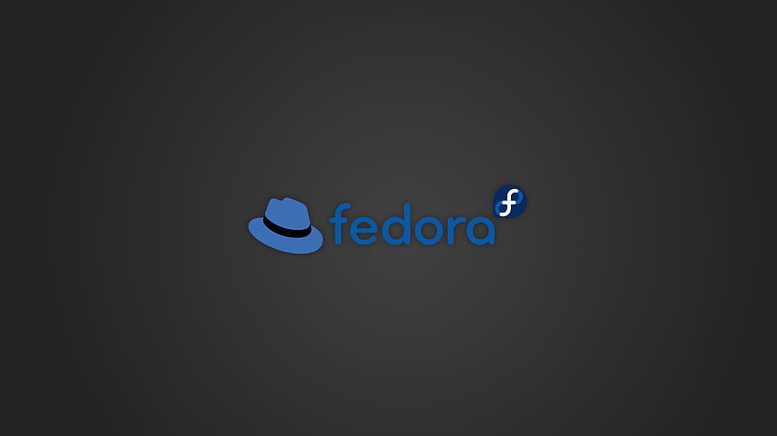Fedora, niebieski kapelusz, ciemny motyw: Fedora, Fedora Linux Tapeta HD