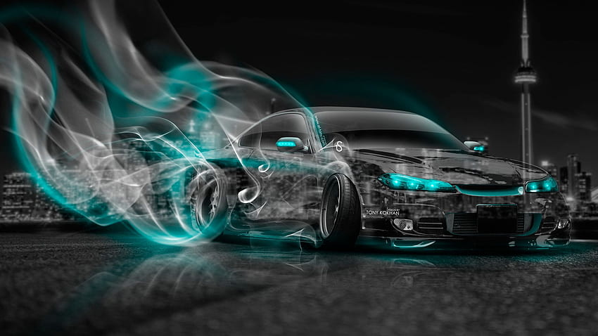 Nissan Silvia S15 JDM Crystal City Drift Smoke Auto 2014, Drift Cars HD-Hintergrundbild