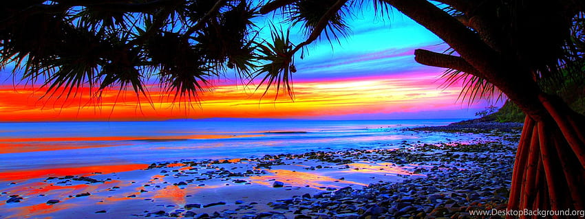 Tropical Beach Sunset 09, Background, Purple Tropical Sunset Beach HD  wallpaper | Pxfuel