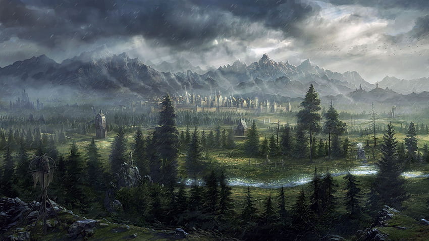 adventure-full-and-background-medieval-landscape-painting-hd-wallpaper