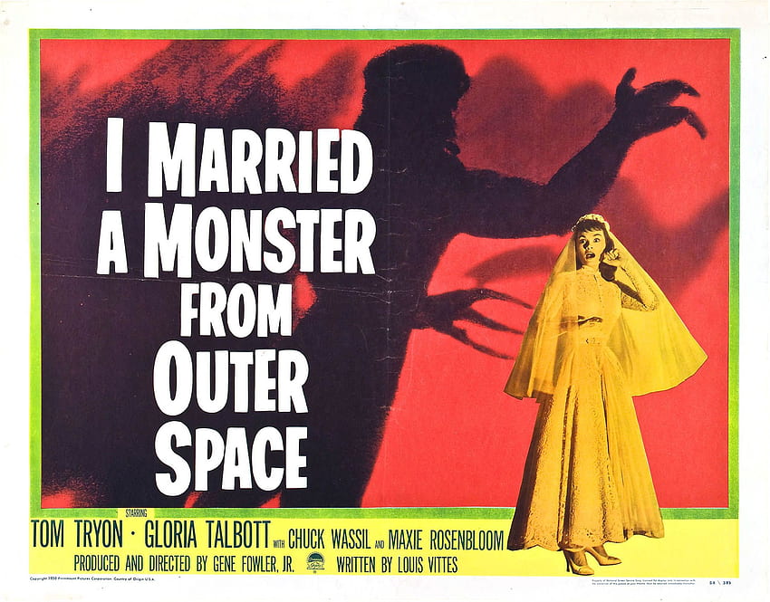 私は宇宙からのモンスターと結婚しました - 1950年代のB映画ポスター、1950年代のSF 高画質の壁紙