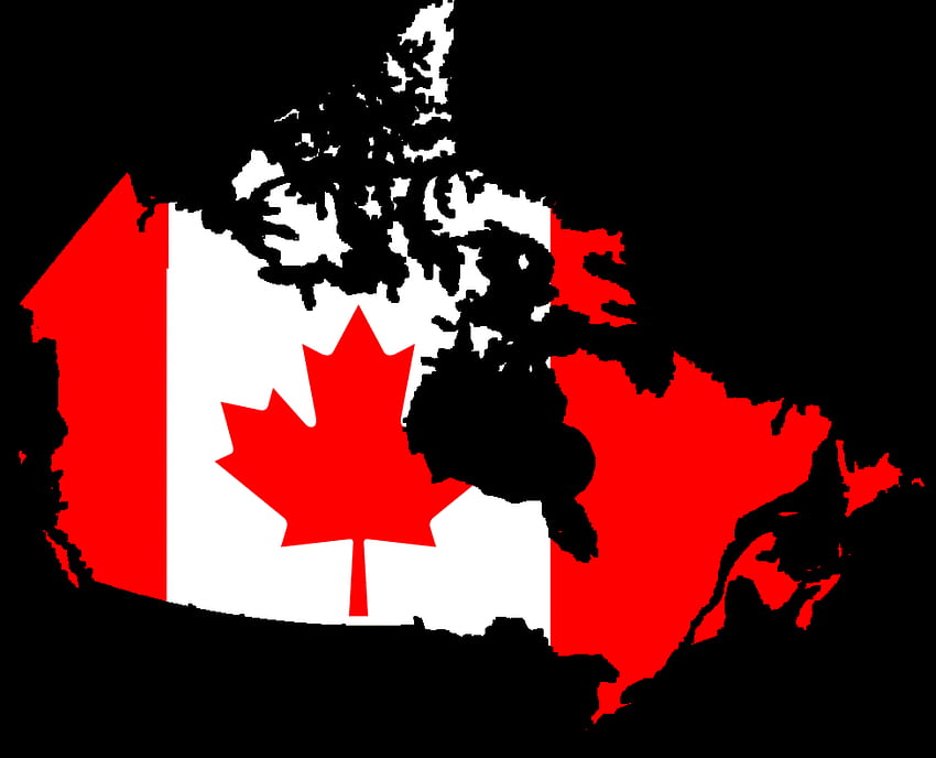 カナダの旗、カナダの地図 高画質の壁紙