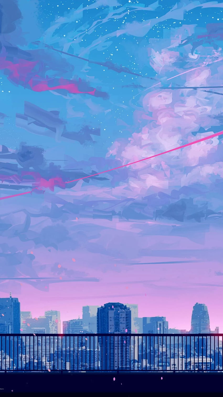 Rentrons à la maison, paysage urbain, balade à vélo, coucher de soleil, nuages, art, Aesthetic Anime City Fond d'écran de téléphone HD