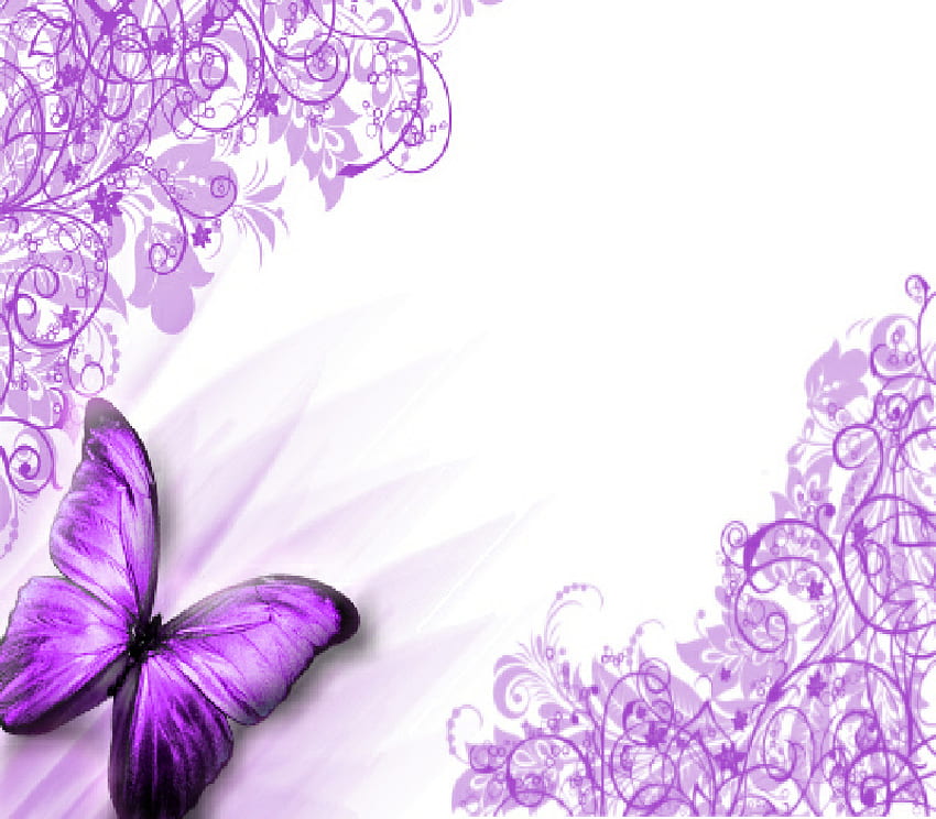 kupu-kupu ungu, ungu, abstrak, cg, kupu-kupu, 3d Wallpaper HD