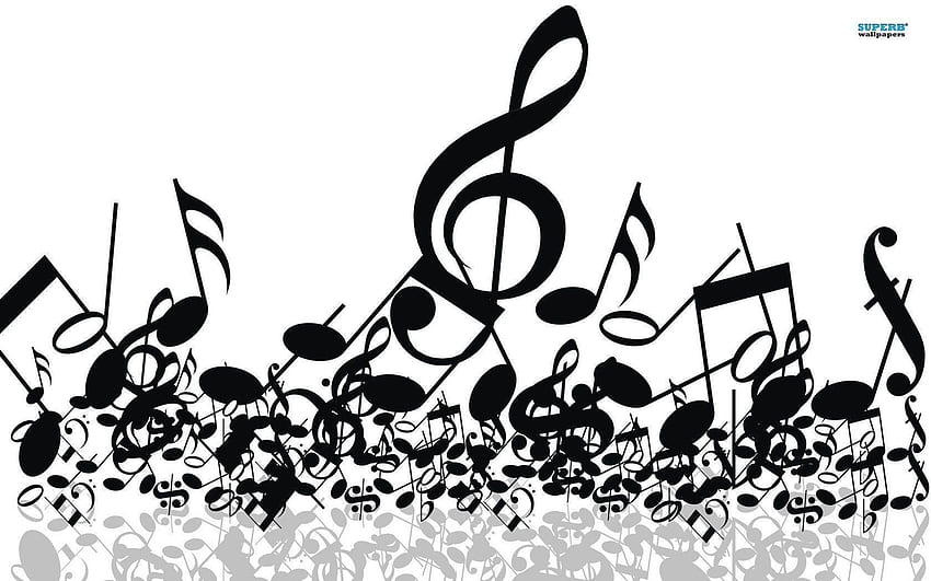Music Note, Black and White Music HD wallpaper