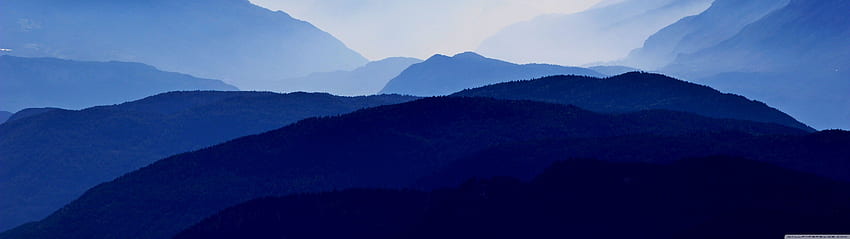 Blue Mountains Mist Ultra Background pour : écran large et ultra large et ordinateur portable : multi-écrans, double moniteur : tablette : smartphone, 5120 x 1440 bleu Fond d'écran HD