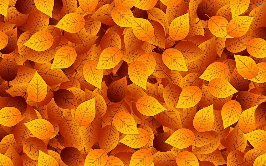 Decoración: hojas de otoño con animación amarilla, hojas de acción de gracias fondo de pantalla
