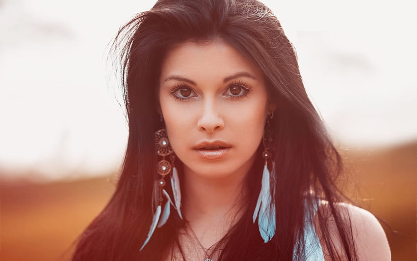 Gorgeous Native Woman สีน้ำตาล งดงาม ตา สวย ความงาม ผู้หญิง ใบหน้า ชนพื้นเมืองอเมริกัน พื้นเมือง น่ารัก หญิง วอลล์เปเปอร์ HD