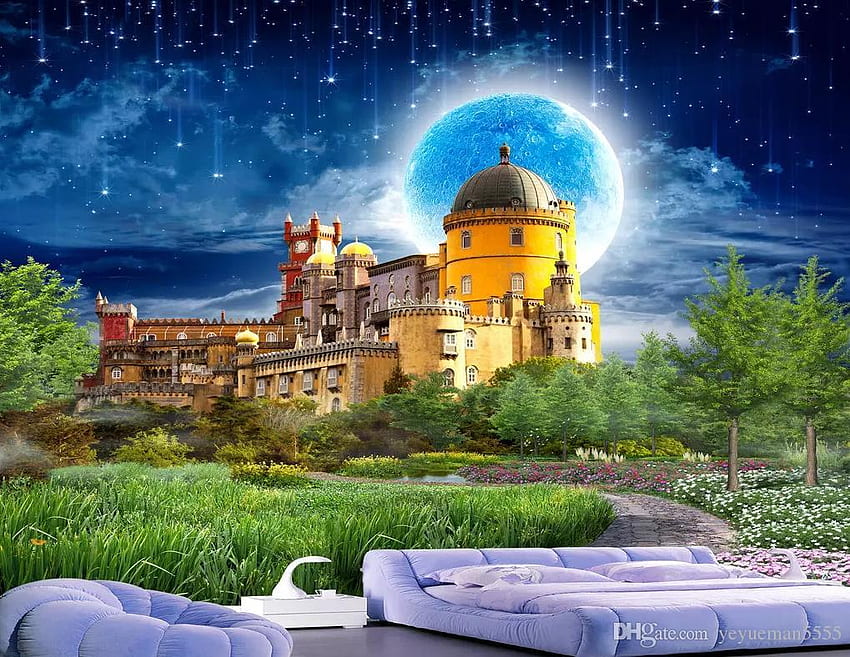 Customize 3D mural European style Stereoscopic Castle scenery for kids room TV backdrop HD wallpaper
