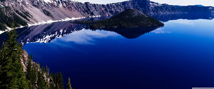 Panorama del lago del cráter ❤ para • Ancho, 3840X1600 fondo de pantalla
