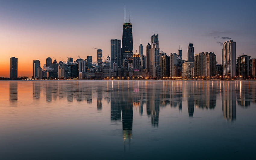Willis Tower, Chicago, Lake Michigan HD wallpaper