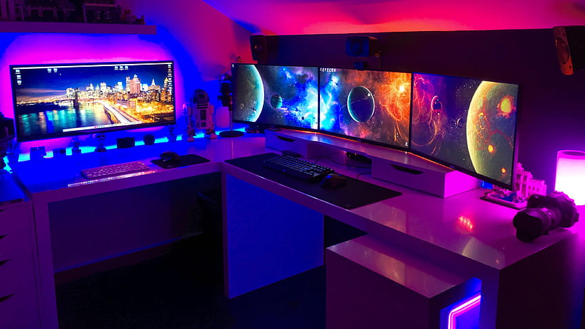 Gaming Setup, Gamer Room HD wallpaper
