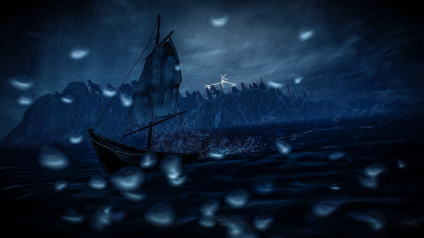 Dark, Boat, Sail, Storm HD wallpaper
