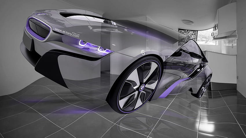 BMW i8 Fantasy Fly Crystal Car Plastic Home Style 2014, Летяща кола HD тапет