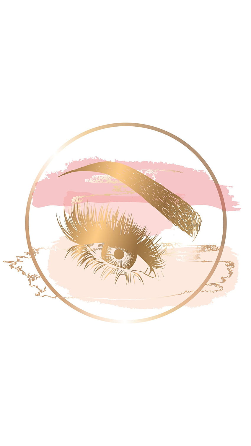 Lash artist Instagram highlights, IGbg001 in 2021. Beauty logo makeup, Eyelash logo, Makeup logo, Gold Eyelash HD phone wallpaper
