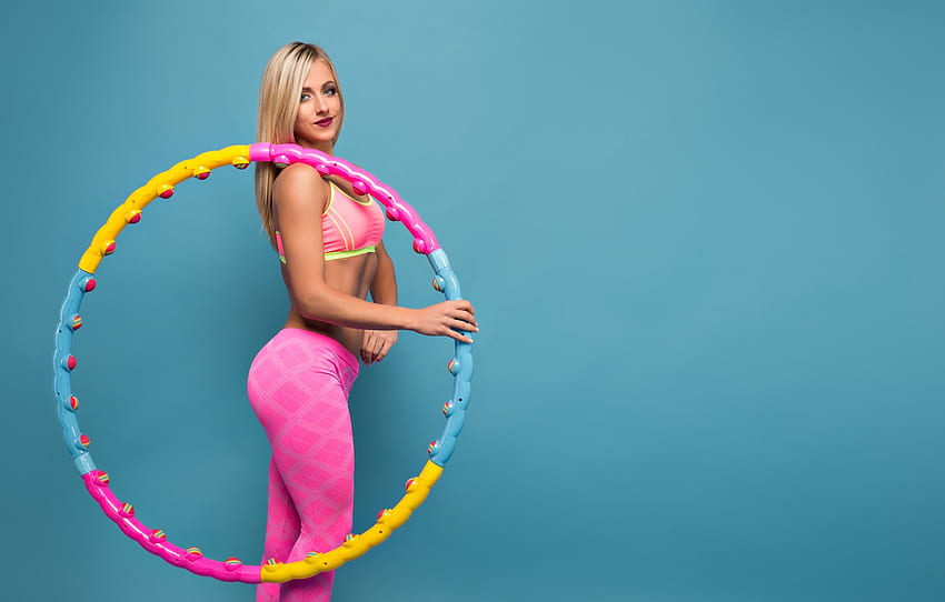 model, pose, fitness, hoop while for , section спорт, Hula Hoop HD wallpaper