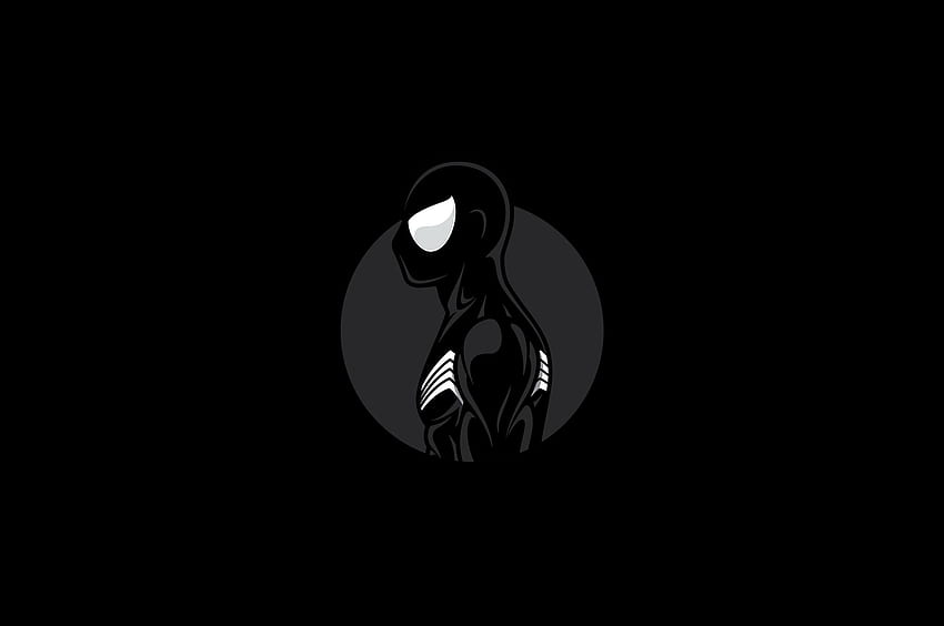 Spiderman Dark Minimalist Art Chromebook Pixel, Tło i Minimalist Art Black Tapeta HD
