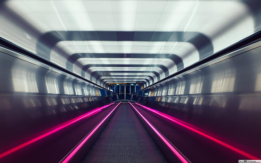 노르웨이 오슬로의 현대 지하철 터널 HD 월페이퍼