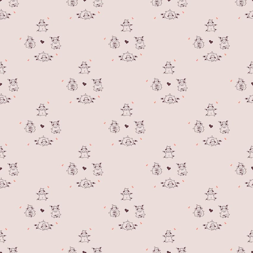 Seamless patterns. Yoga for farm animals. Cute decorative lambs in asanas, go in for sports and meditation. vector illustration on a pink background. Outline. For textiles, , kids collection 2132587 Vector Art HD phone wallpaper