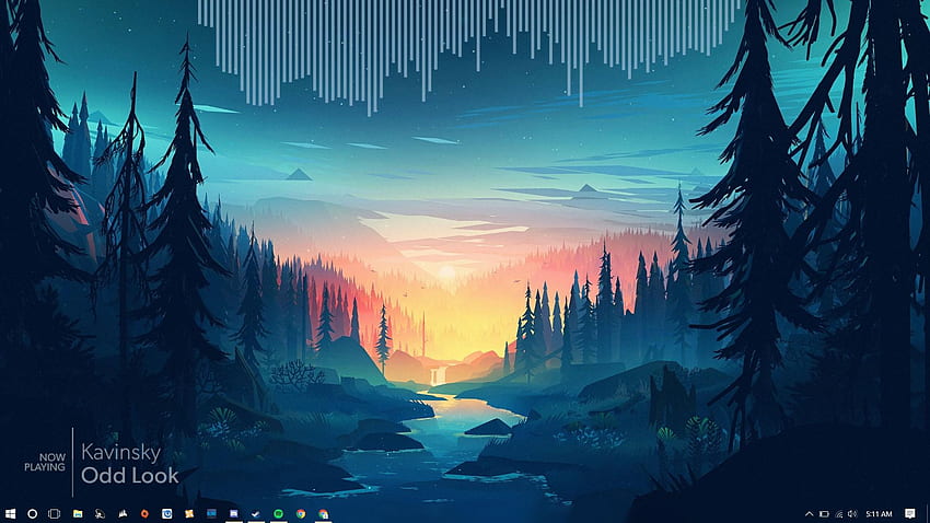 Very mellow and simple landscape theme : Rainmeter HD wallpaper