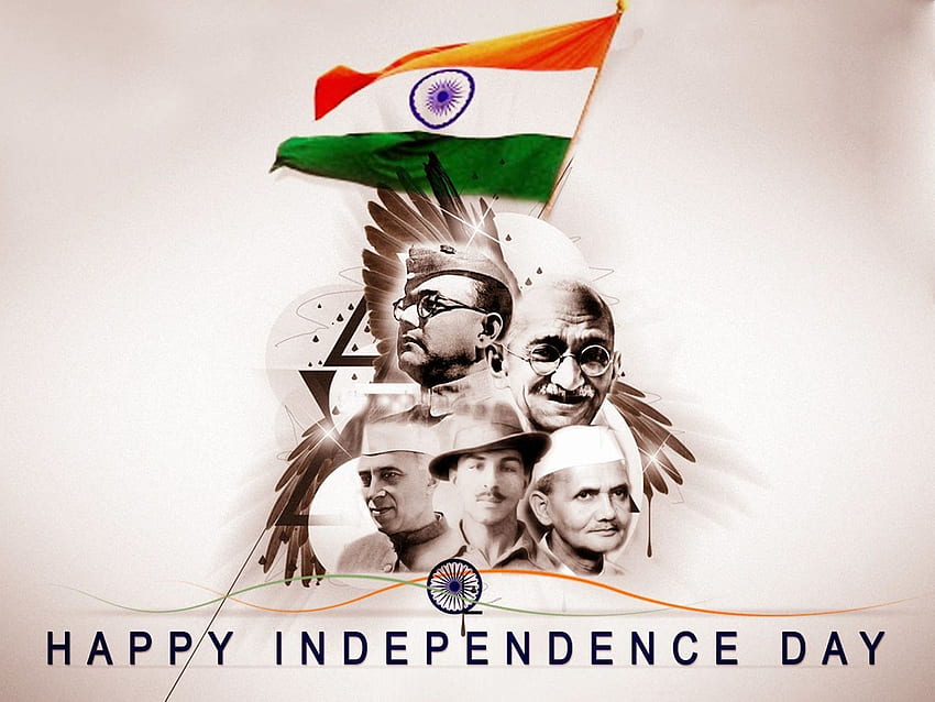 August National heroes Netaji, Jawaharlal Nehru, Gandhiji . Happy independence day india, Happy independence day quotes, Happy independence day HD wallpaper