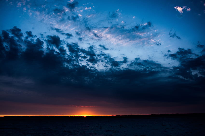 Natur, Sonnenuntergang, Himmel, Wolken, Horizont, Glanz, Licht HD-Hintergrundbild