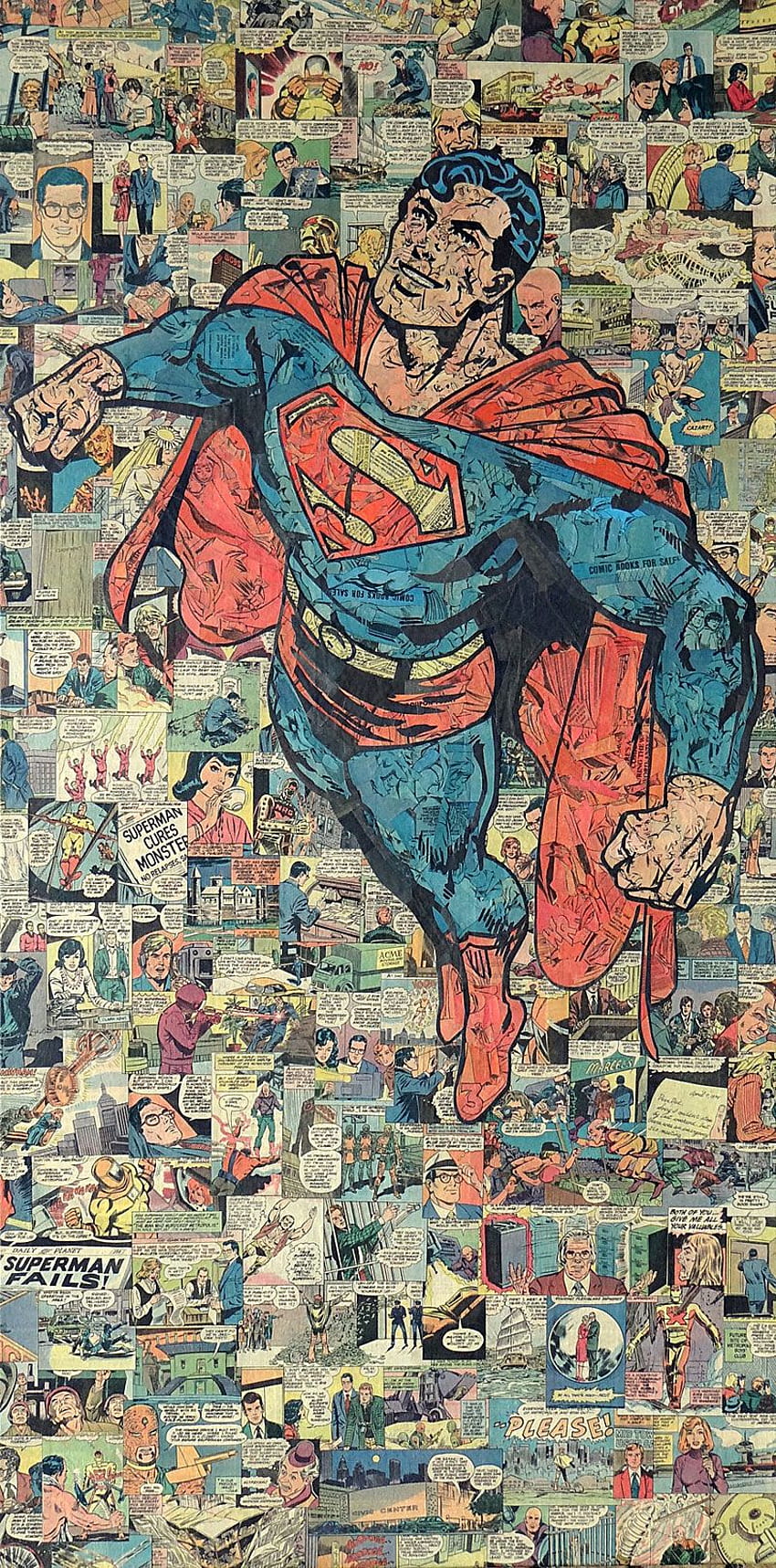 Recyklingowa sztuka komiksu. Sztuka komiksowa, Komiksy, Komiks Supermana Tapeta na telefon HD