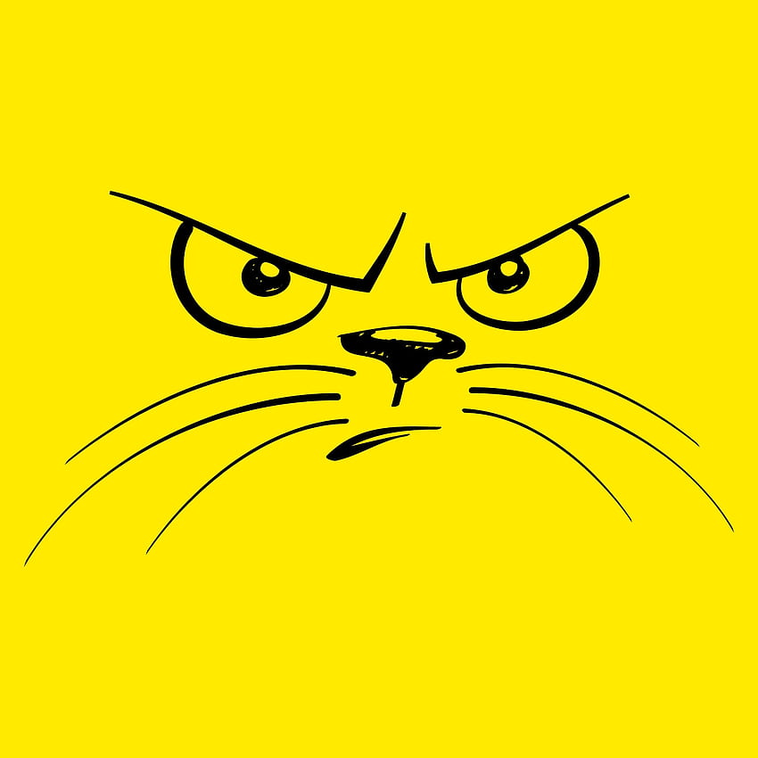 Art, Cat, Emoticon, Smiley, Evil, Dissatisfied, Discontented HD phone wallpaper