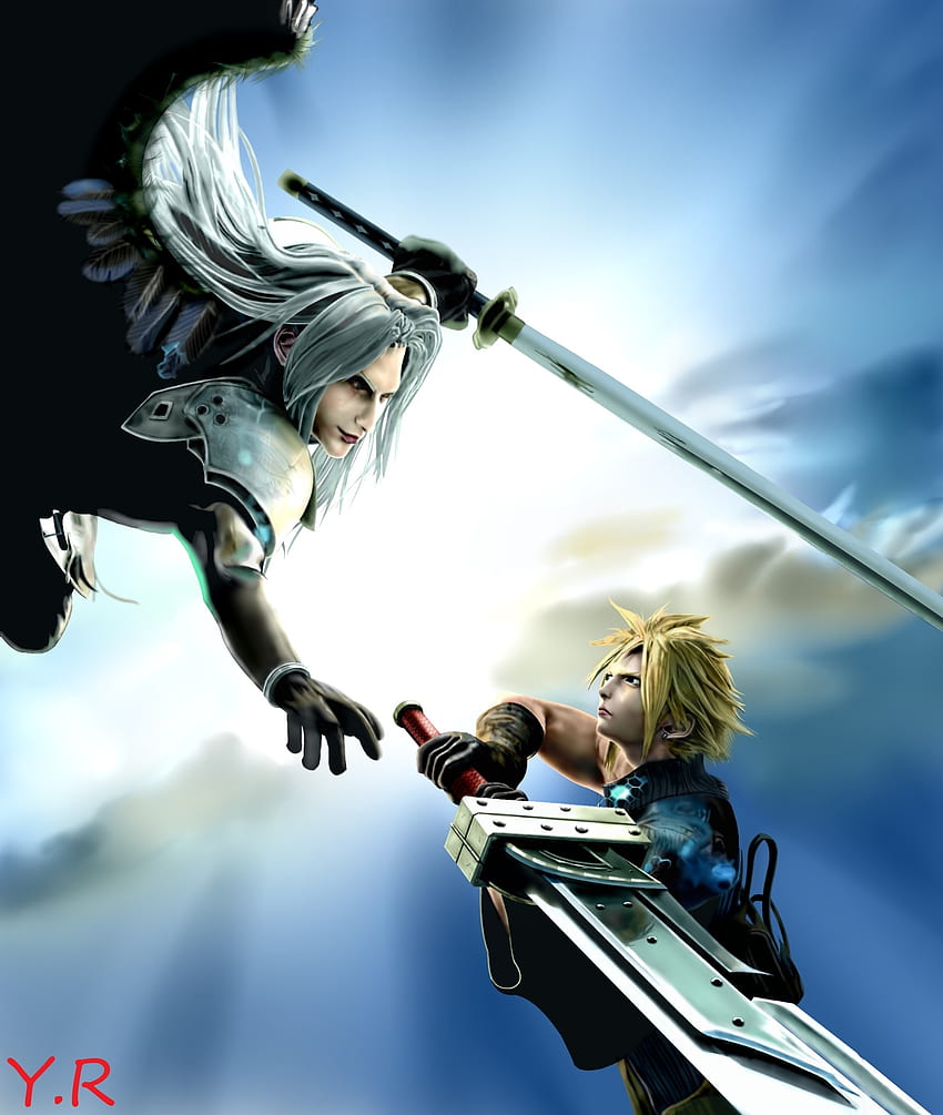 Cloud et Sephiroth, Cloud contre Sephiroth Fond d'écran de téléphone HD