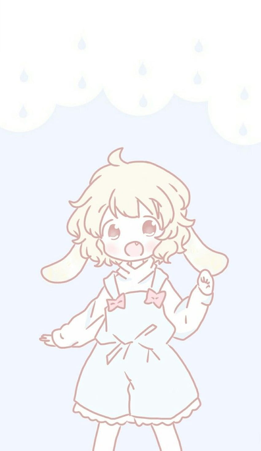 Anime Blue Cute Girl Art By Manamoko Fancy Surprise HD phone wallpaper