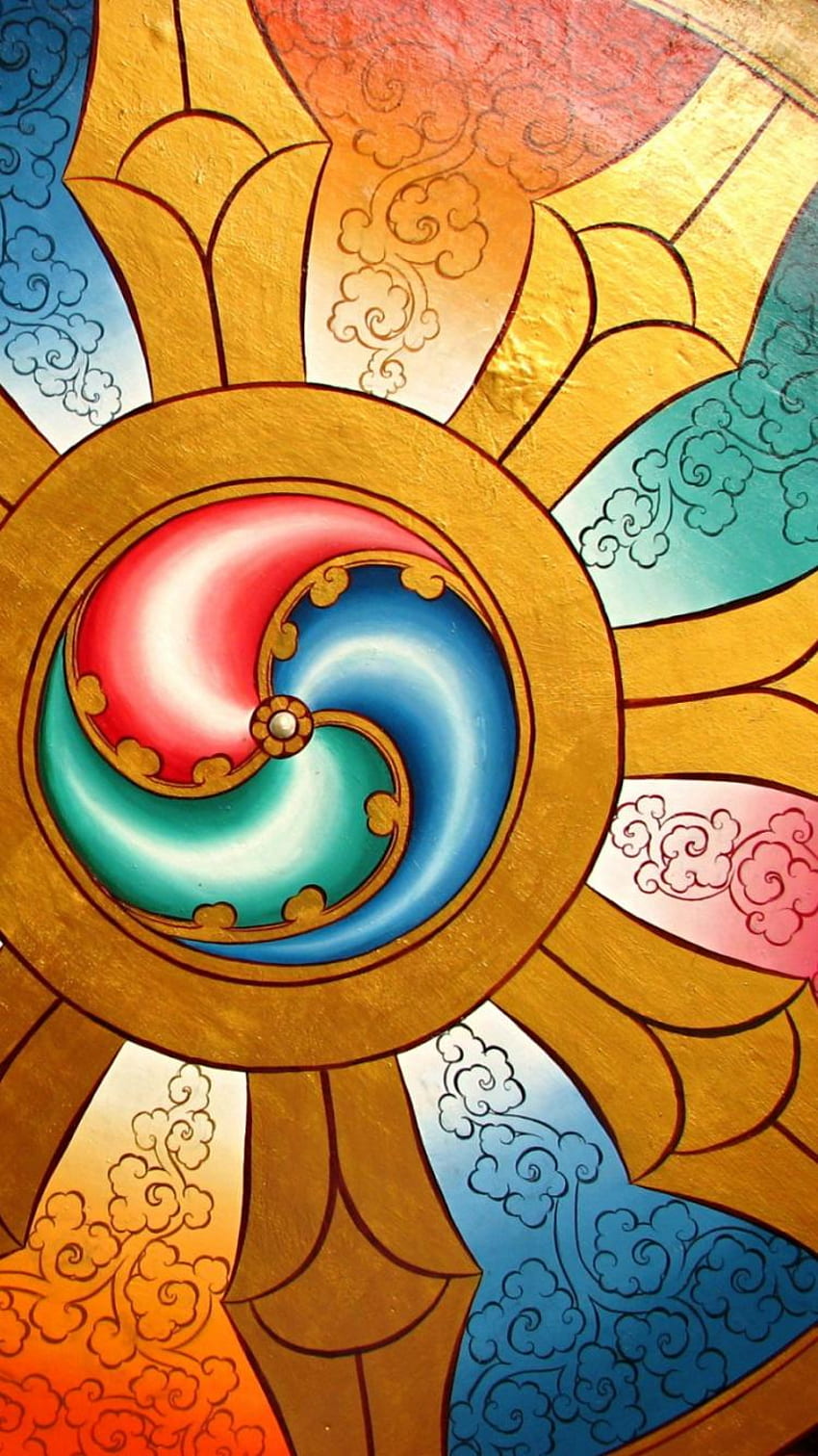 Minimalist Dharma, Dharma Wheel HD phone wallpaper