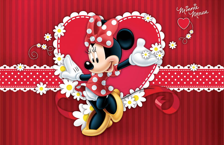Red Minnie Mouse, Minnie Mouse Face HD wallpaper